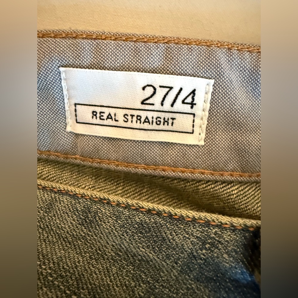 GAP Light Blue Patchwork Straight Leg Jeans - Picture 8 of 11